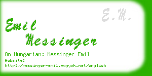emil messinger business card